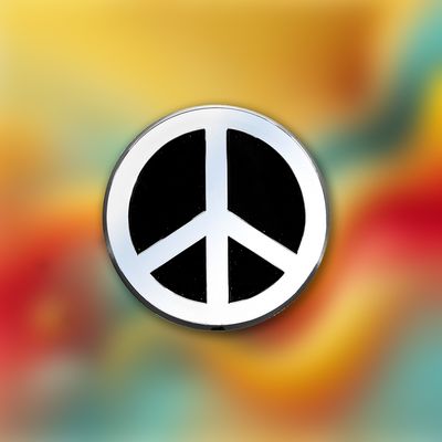 4" Peace Sign 3D Stick-on Emblem, ABS (10-Pack)