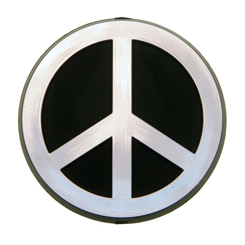Peace Sign 3D Stick-on Emblem, 4in, ABS (10-Pack)