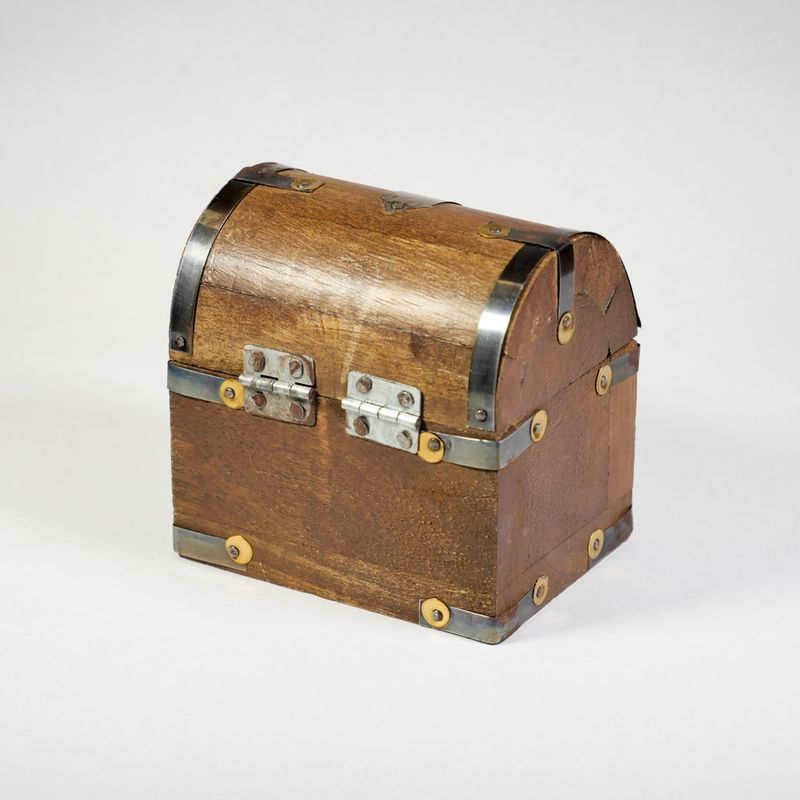 Mini Rustic Wood Treasure Chest