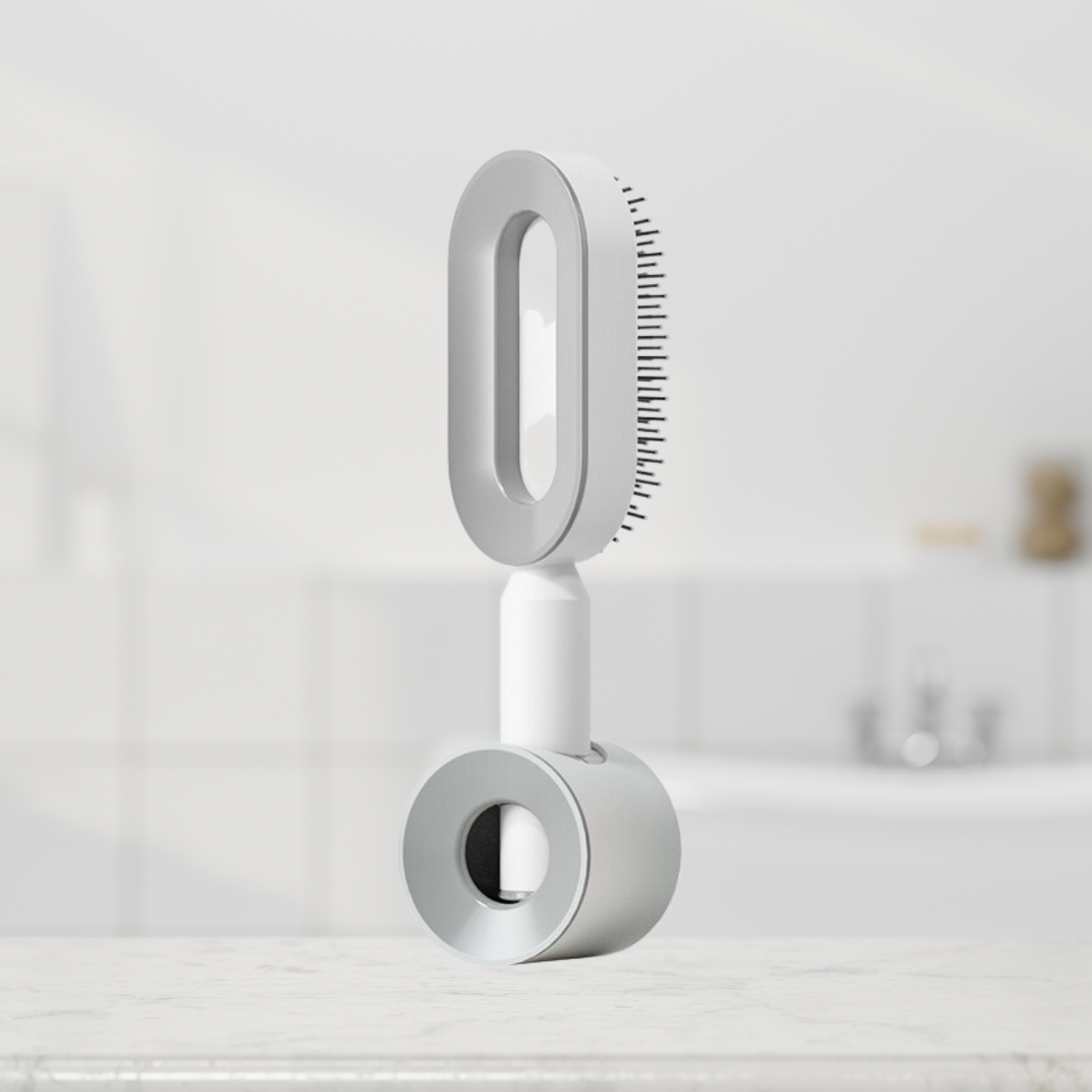 Radiant Hair X Self Cleaning Massaging Hairbrush - White 2