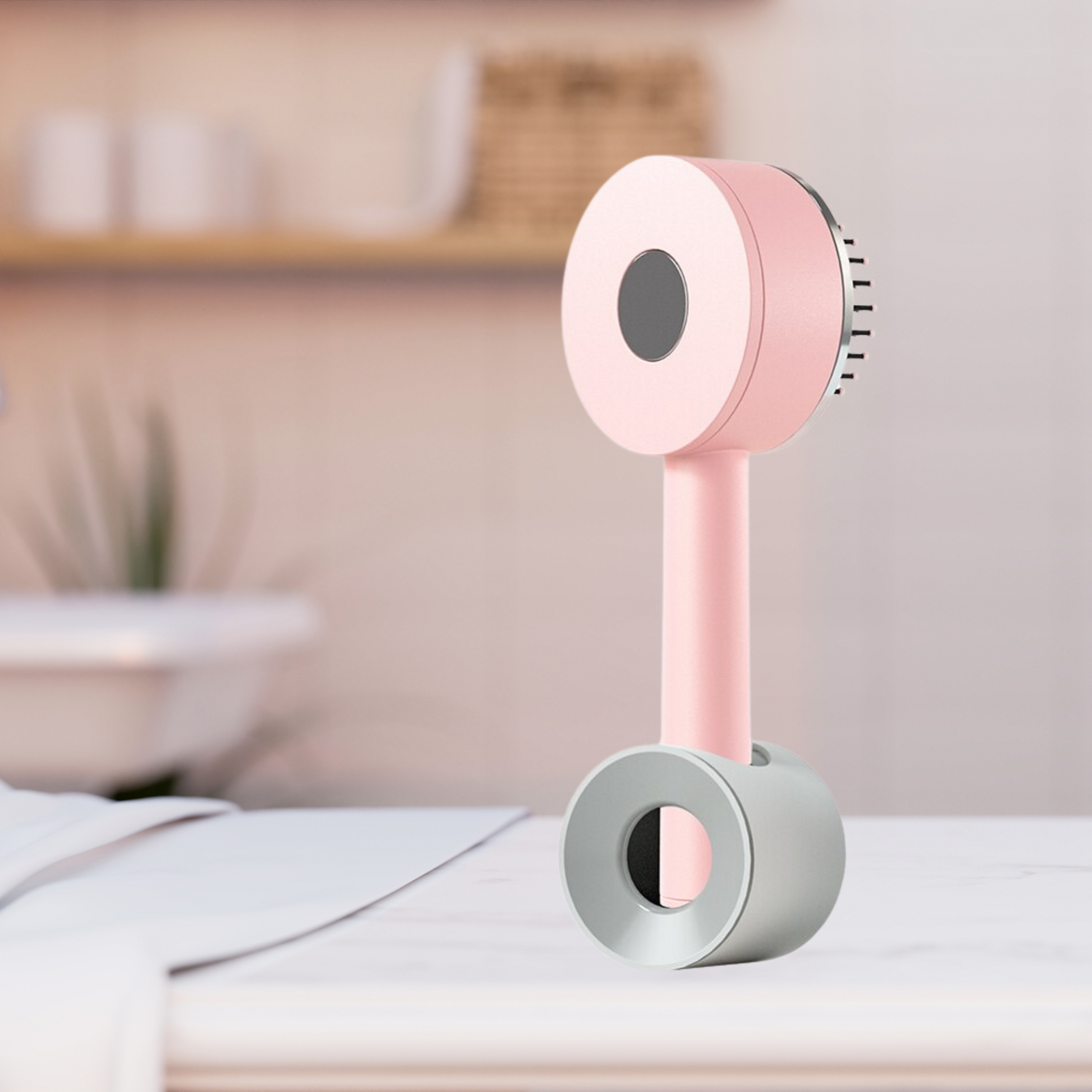 Radiant Hair X Self Cleaning Massaging Hairbrush - Pink