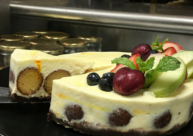 Baked Gulab Jamun Saffron Cheesecake