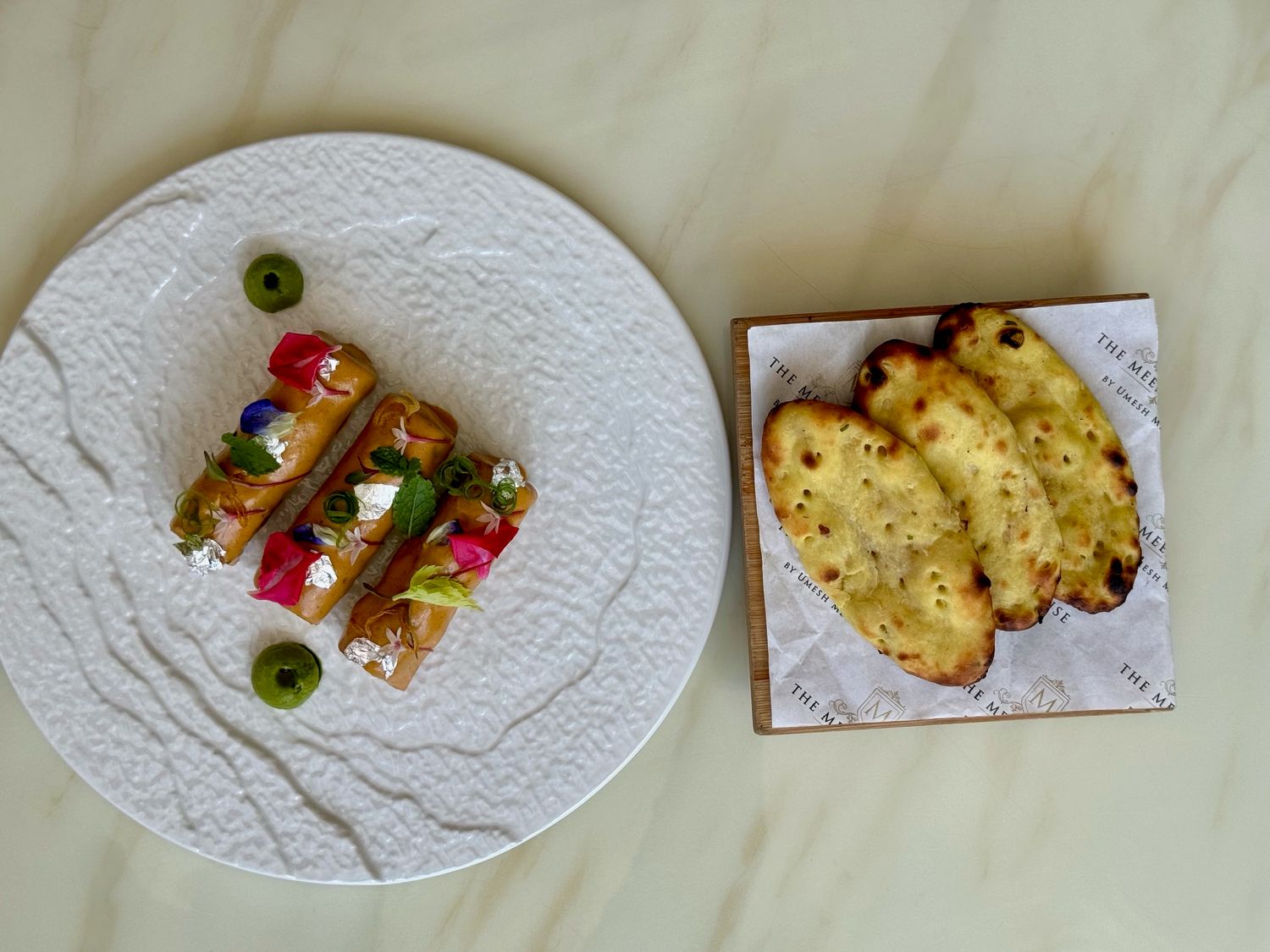 Lamb Multani Seekh Kebab on Sheermal Naan