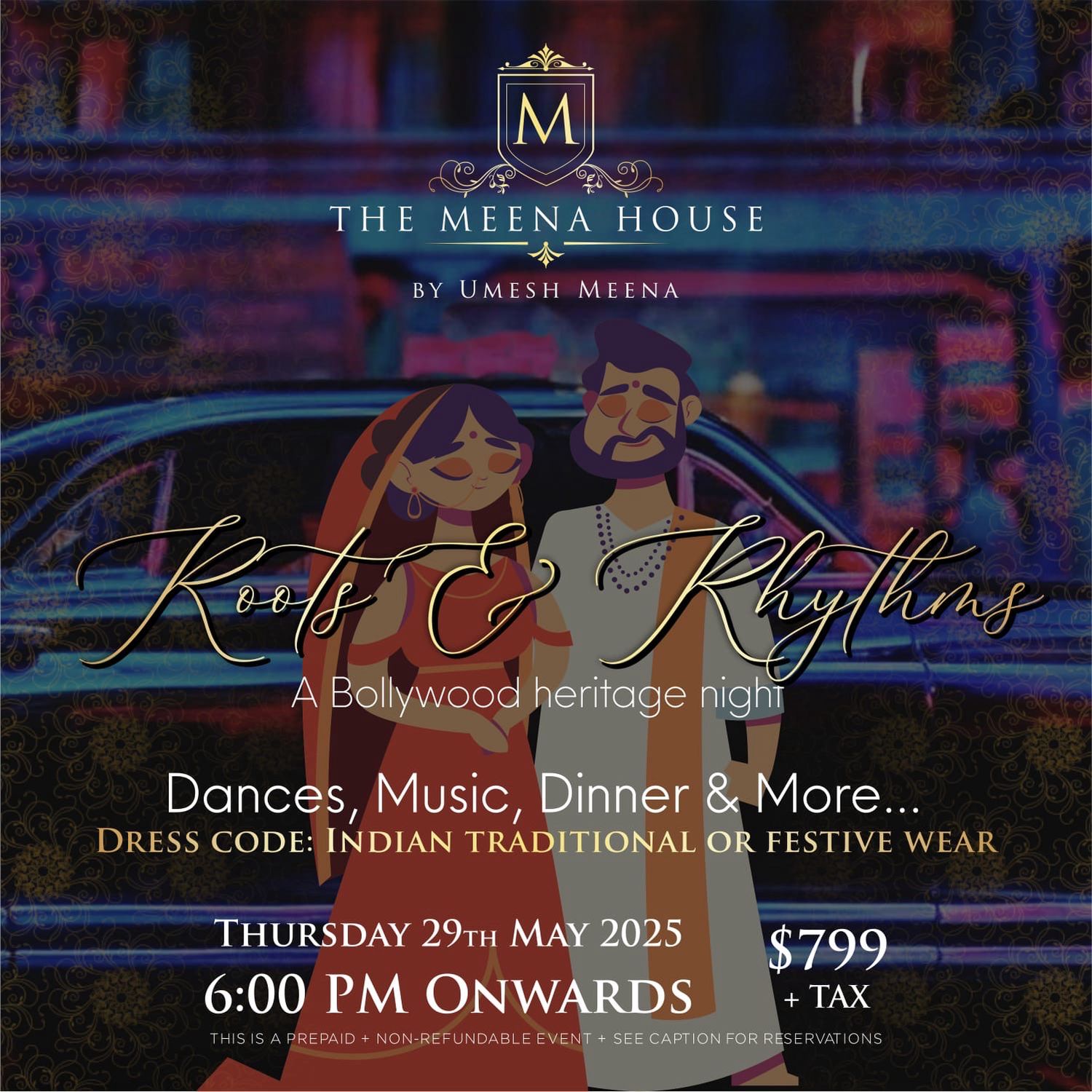 ROOTS &amp; RHYTHMS – A Bollywood Heritage Night Thursday 29th May | From 6PM