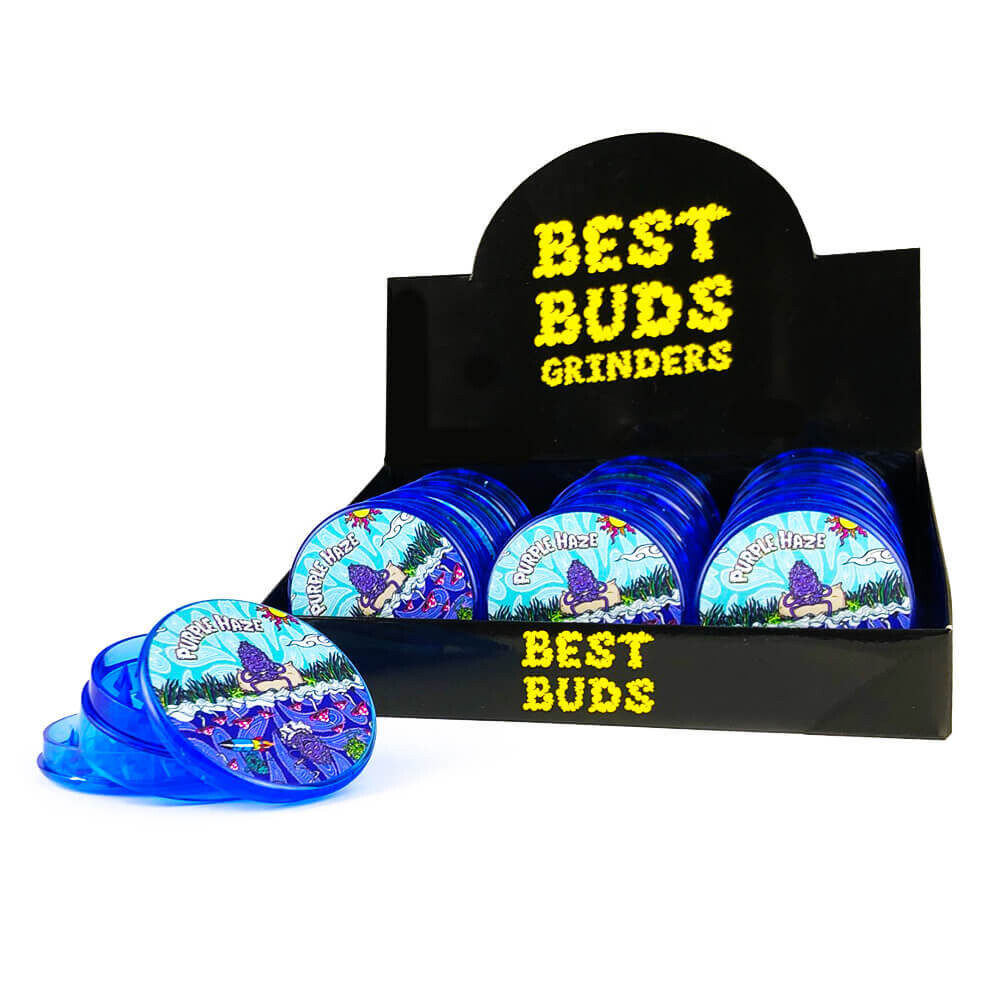 Best Buds Grinder in Plastica Purple Haze 3 Parti – 50mm