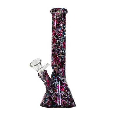 Bong in vetro Mexican flowers 26 cm