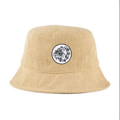 The Bulldog Bucket Hat con Ricamo, colore: Beige