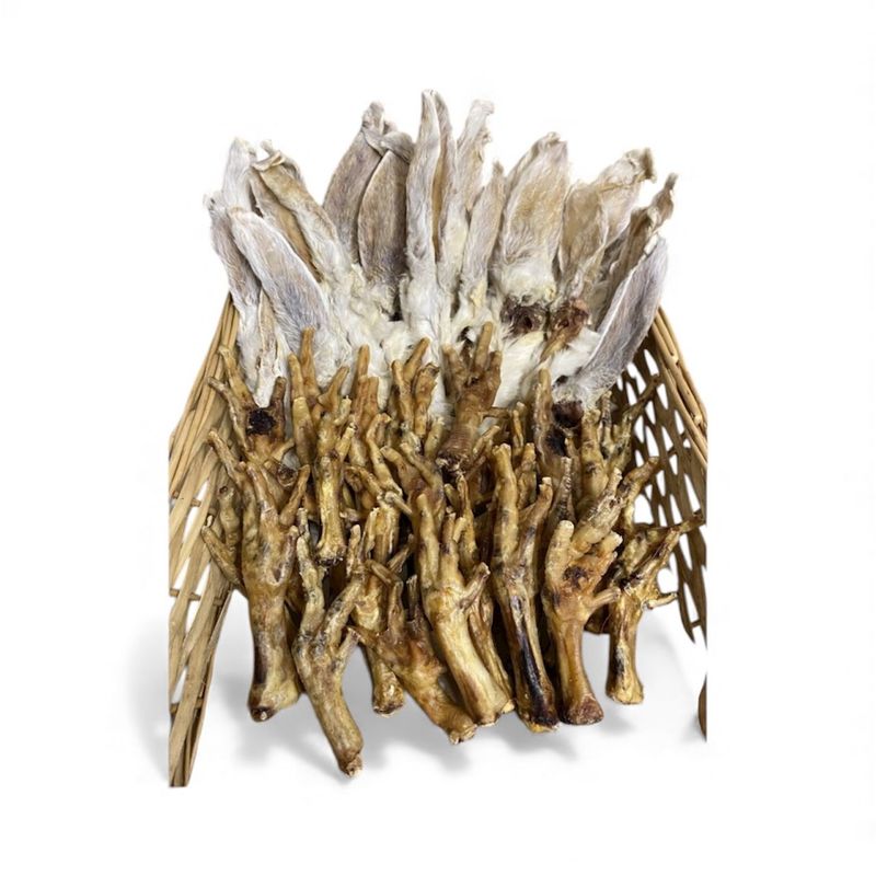 25 Chicken feet and 25 rabbit ears