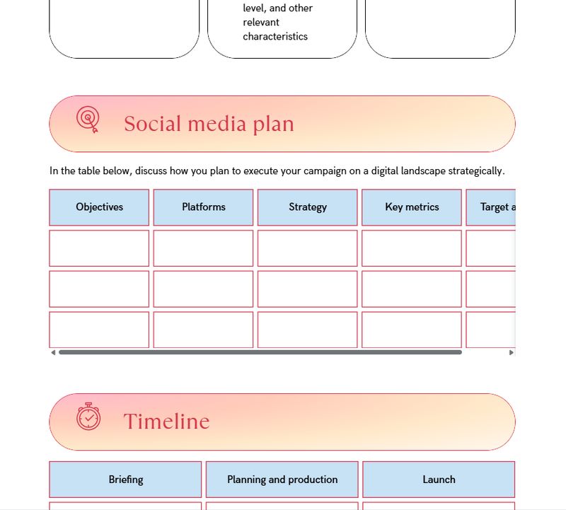 Social media plan