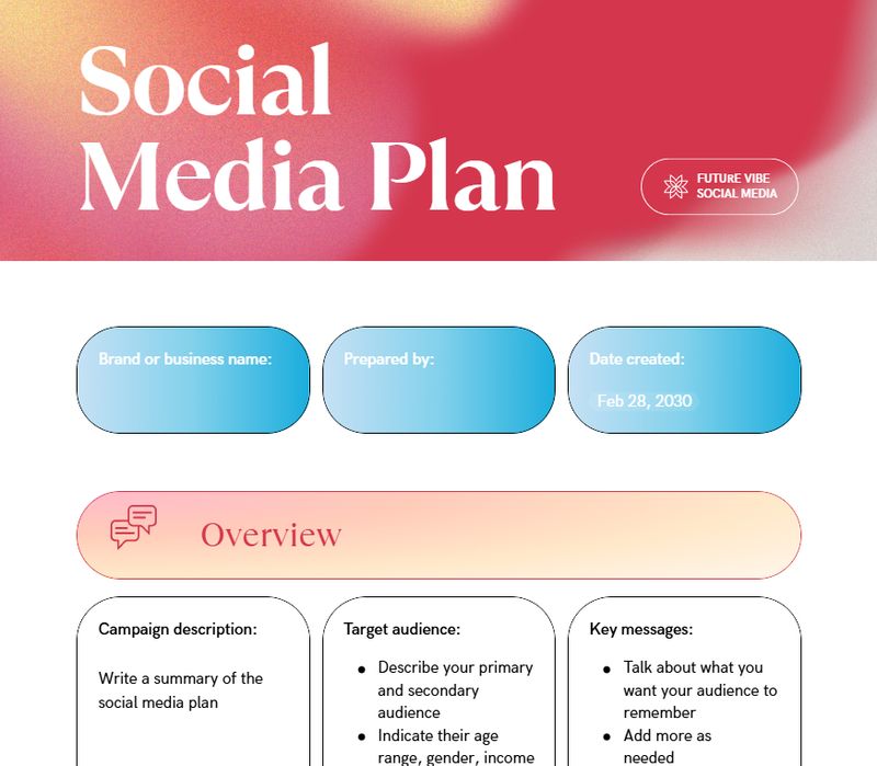 Social media plan Social media plan
