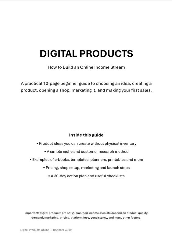 Digital Products Online — Beginner Guide Digital Products Online — Beginner Guide