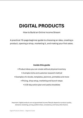 Digital Products Online — Beginner Guide Digital Products Online — Beginner Guide