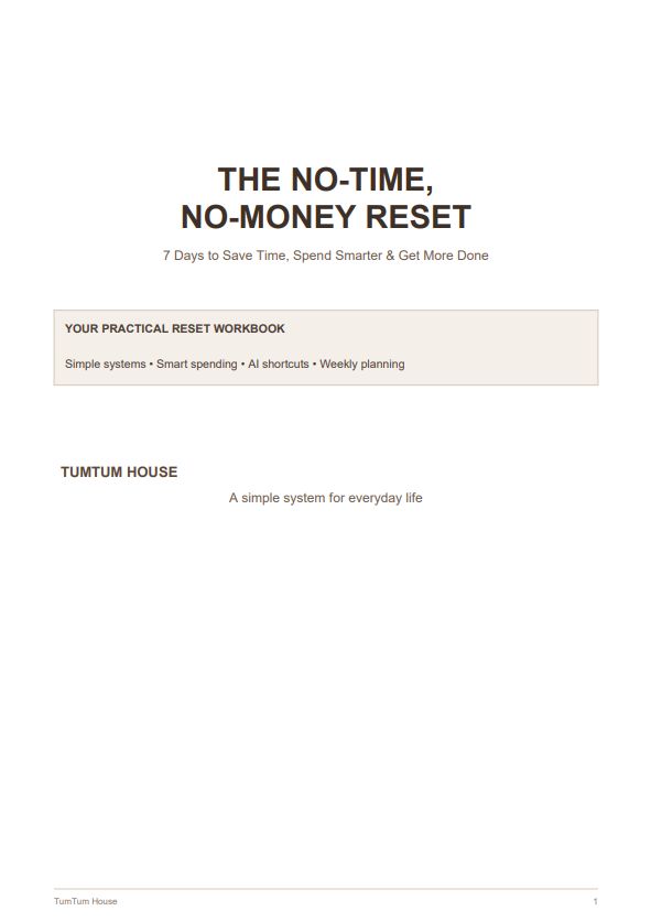 The No-Time, No-Money Reset The No-Time, No-Money Reset