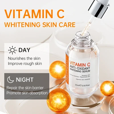 JoyPretty Vitamin C Face Serum Whitening Anti Dark Spot Hyaluronic Acid Facial Essence Skin Care Beauty Health