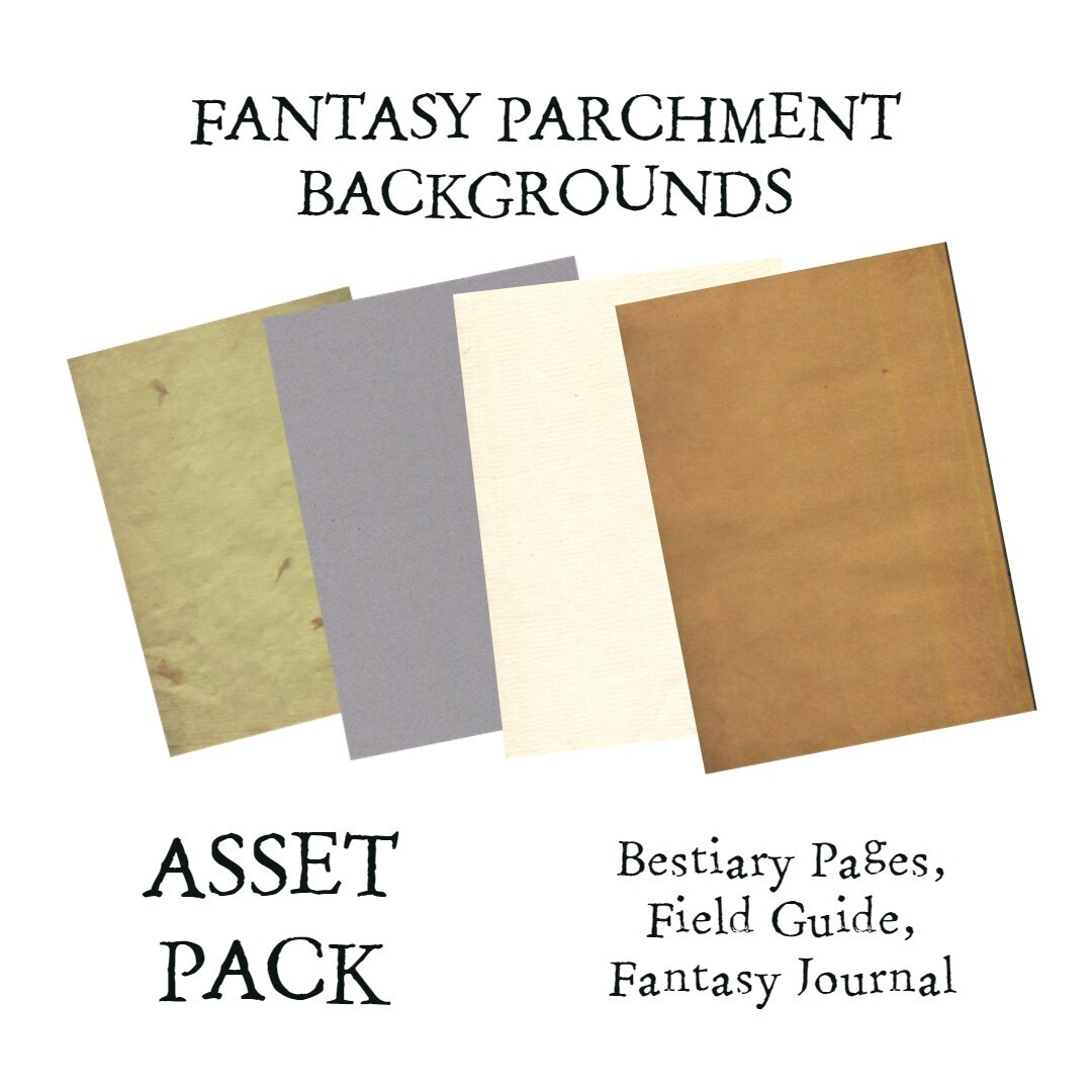 Parchment Backgrounds Pack - Field Guides, Bestiary Pages, Fantasy Journals