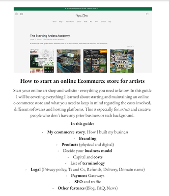 How to start an online shop for artists