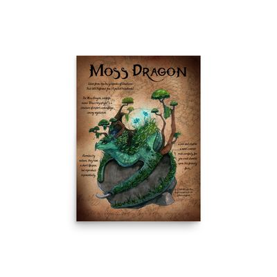 Moss Dragon Poster Print