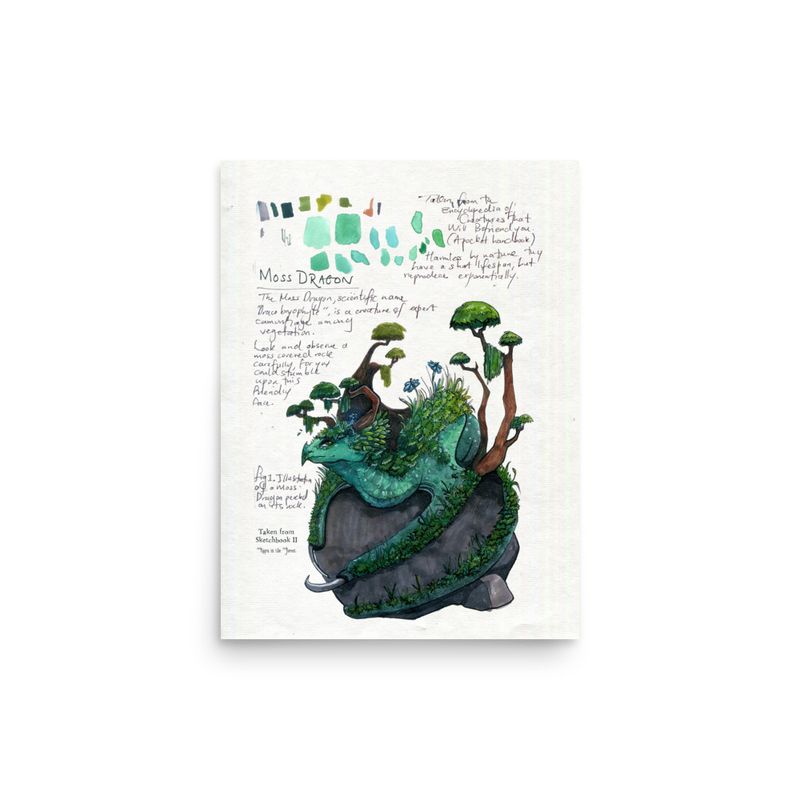 Moss Dragon Sketchbook Page
