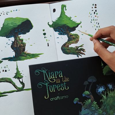 The Forest Witch's Guide to Mosscraft - Gouache Painting Tutorial Pack