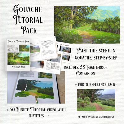 Mountain Path - Gouache Tutorial Pack
