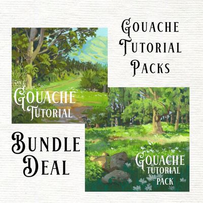 Gouache Tutorial Pack - Bundle Deal | Nature Scenes
