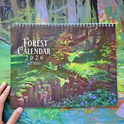 Forest Calendar 2026 - 13 Full Page Illustrations