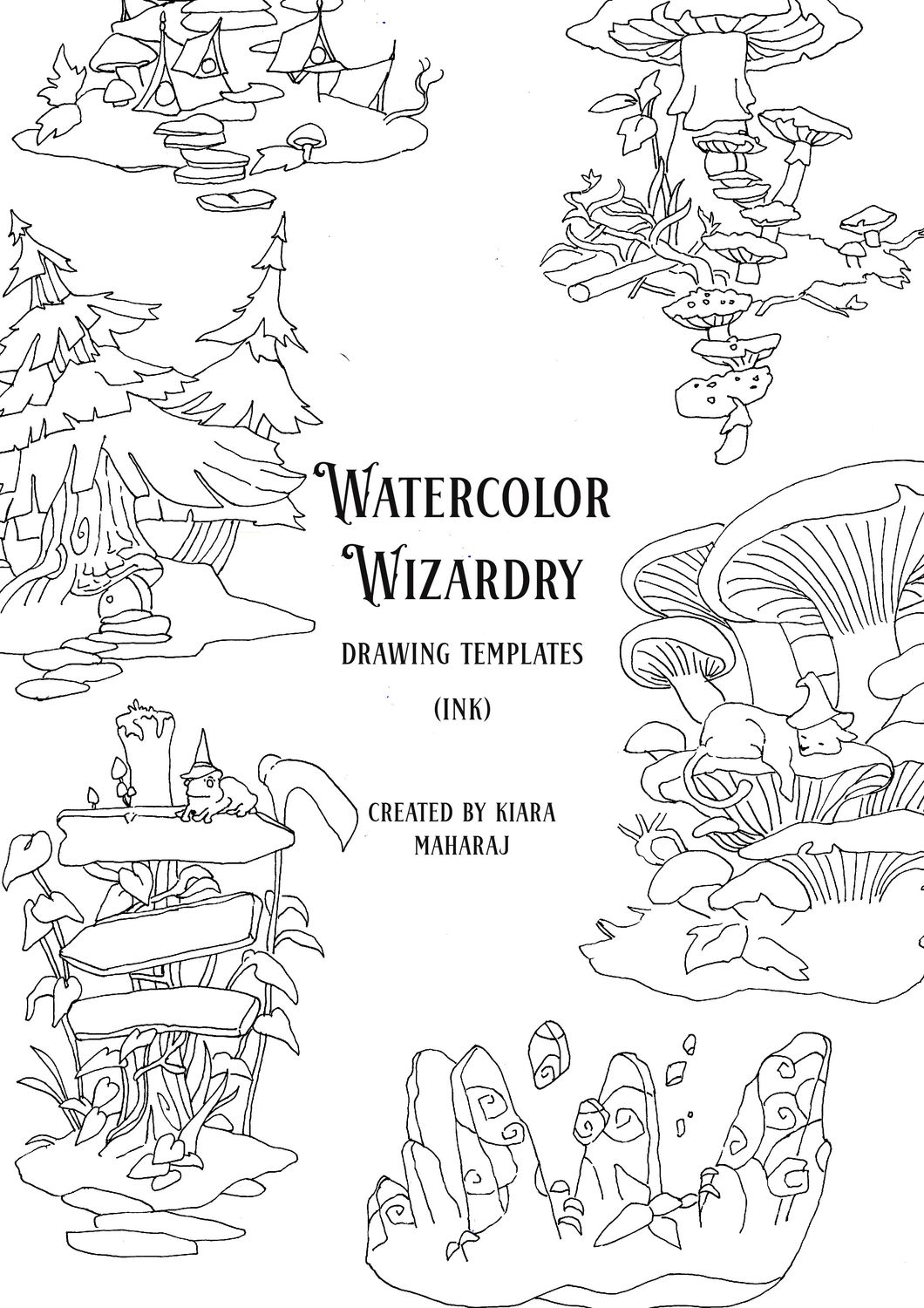 Watercolor Wizardry Drawing Templates