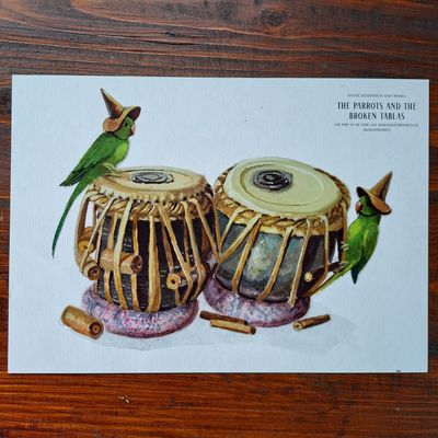 Parrots &amp; Broken Tablas A4 Print