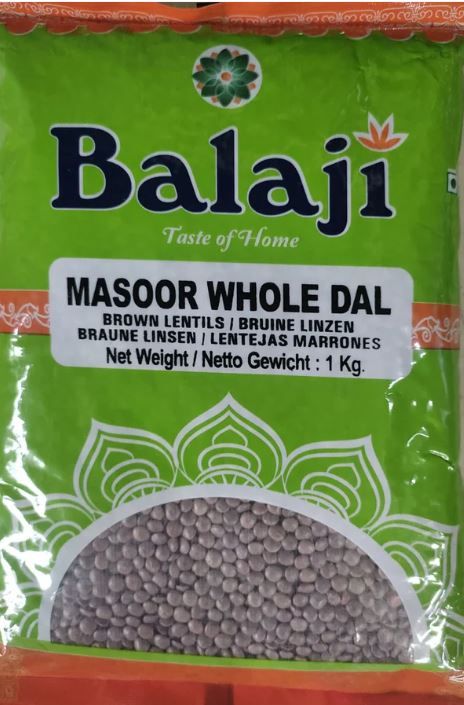 Balaji Brown Masoor Whole Lentils 1kg