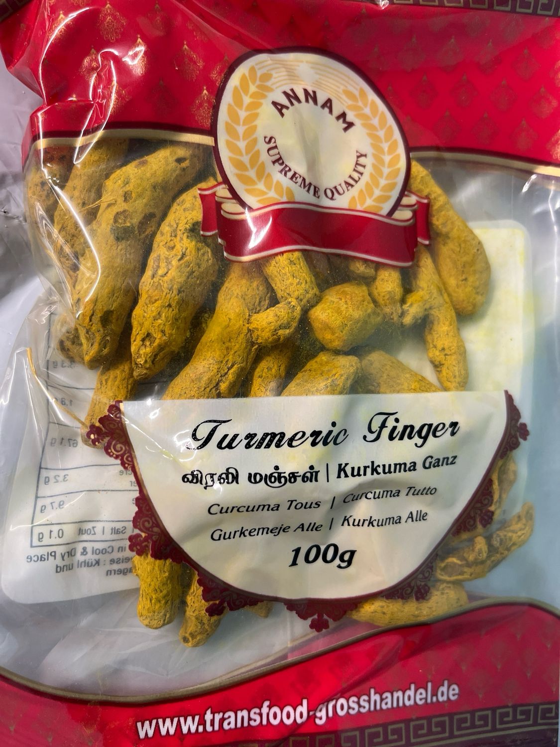 Annam Haldi Whole /Turmeric Finger 100g