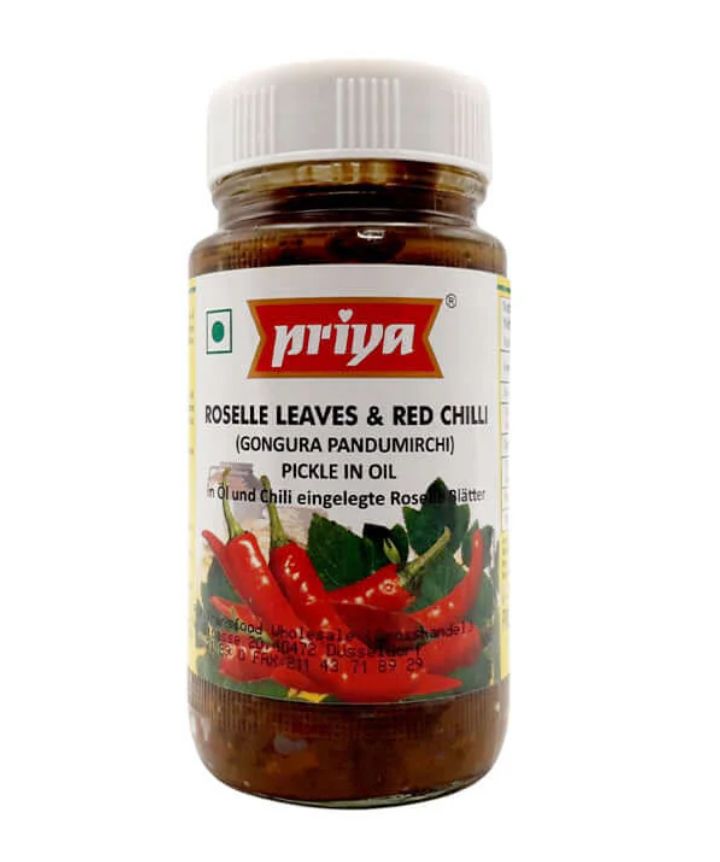 Priya Roselle Leaves And Red Chilli Pickle 300g