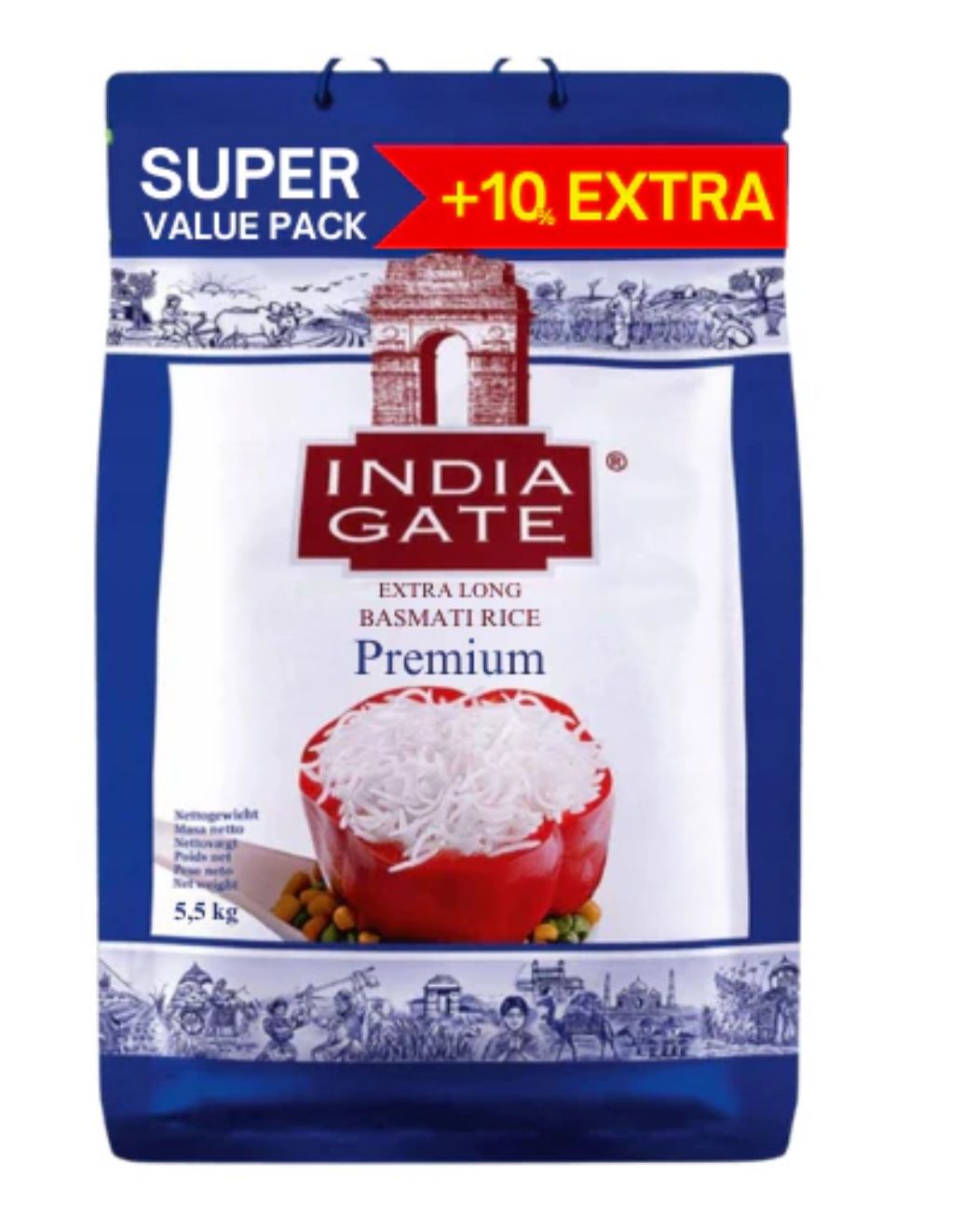 India Gate Premium Extra Long Basmati Rice 5.5kg