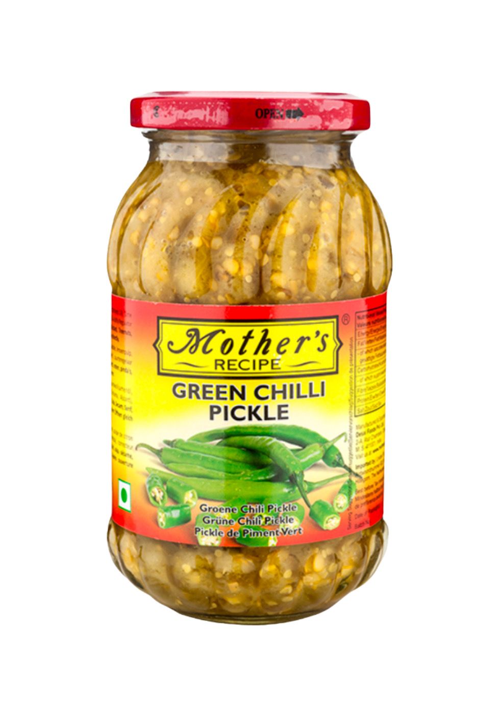 Mothers Recipe Green Chilli Pickle 500gm