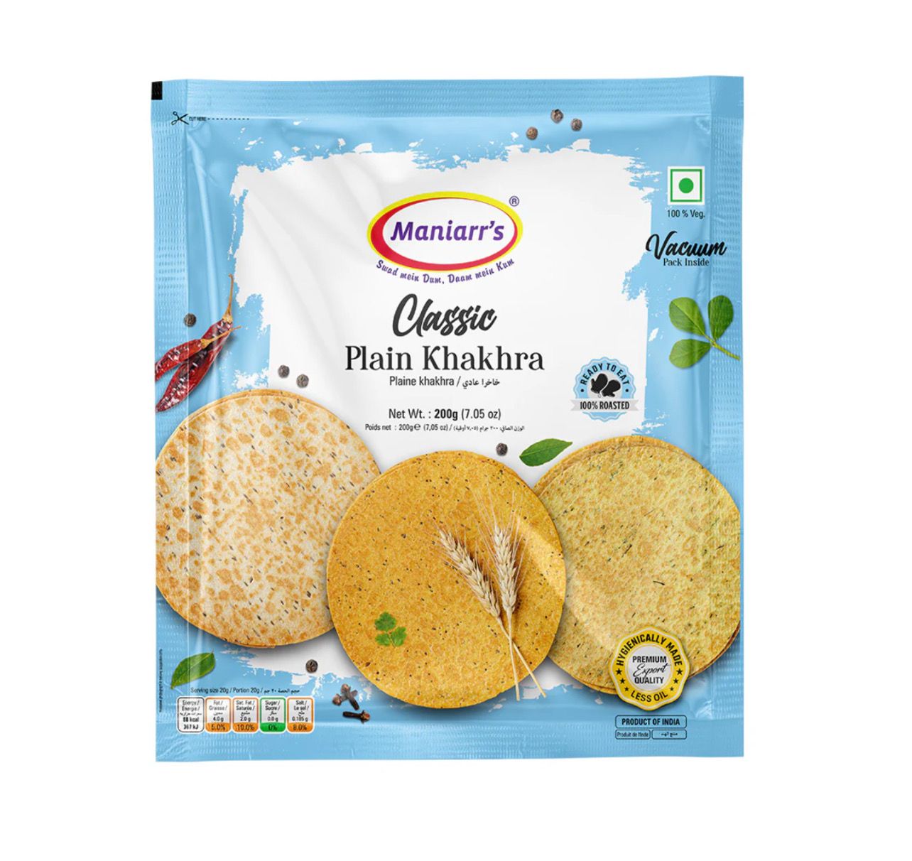 Maniarr’s Classic Plain Khakhra 200gm