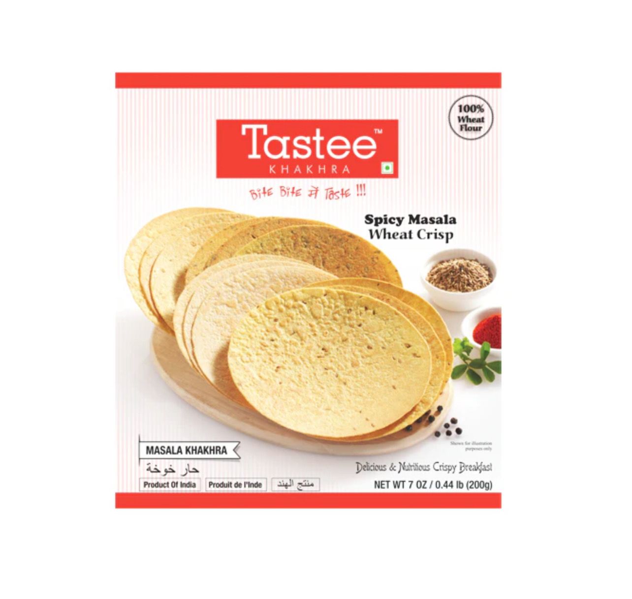Tastee Khakhra Spicy Masala Wheat Crisp 200gm