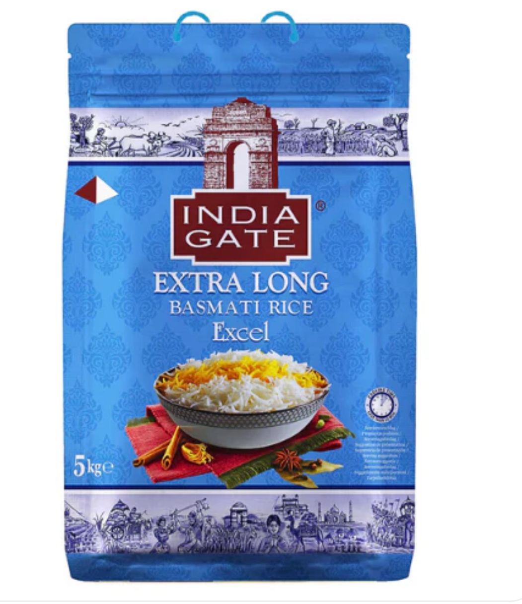 India Gate Extra Long Basmati Rice Excel 5kg