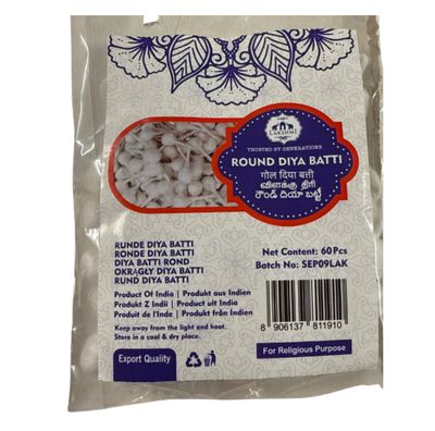 Lakshmi Round Diya Batti 60pcs