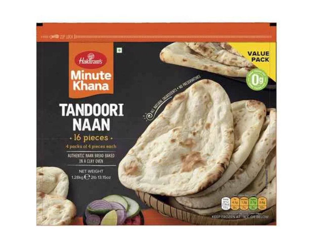 Haldiram’s Tandoori Naan Vegan 1,28kg
