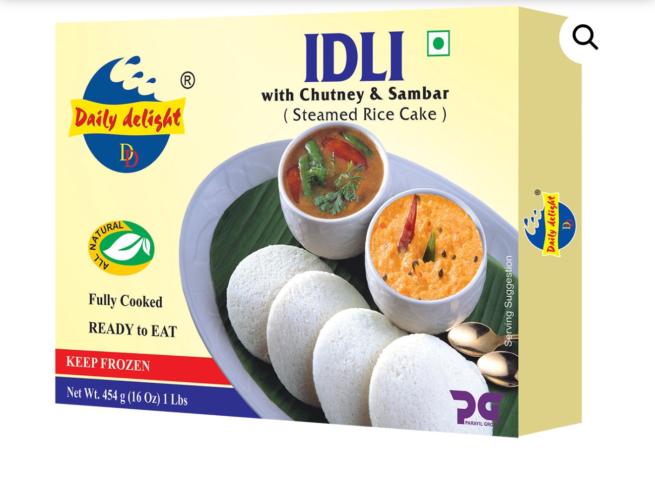 Daily Delight Idli With Chutney And Sambar 454g