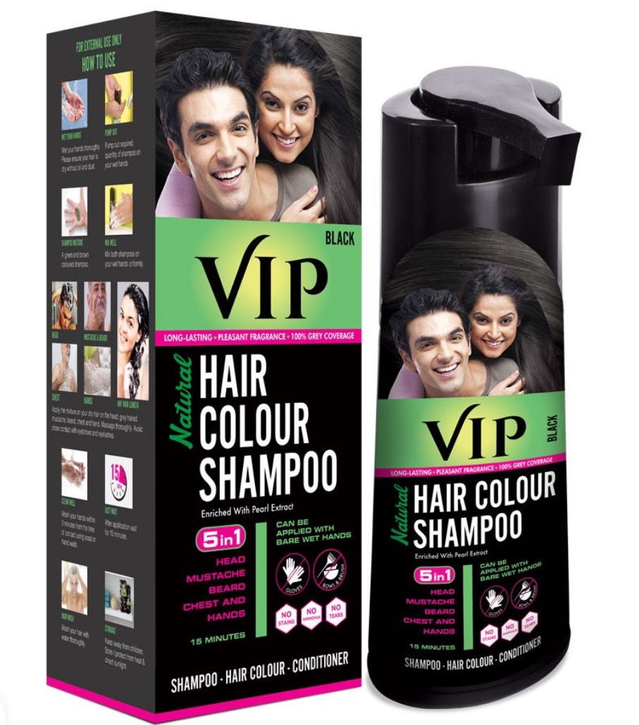Vip Black Natural Hair Colour Shampoo 180 ml