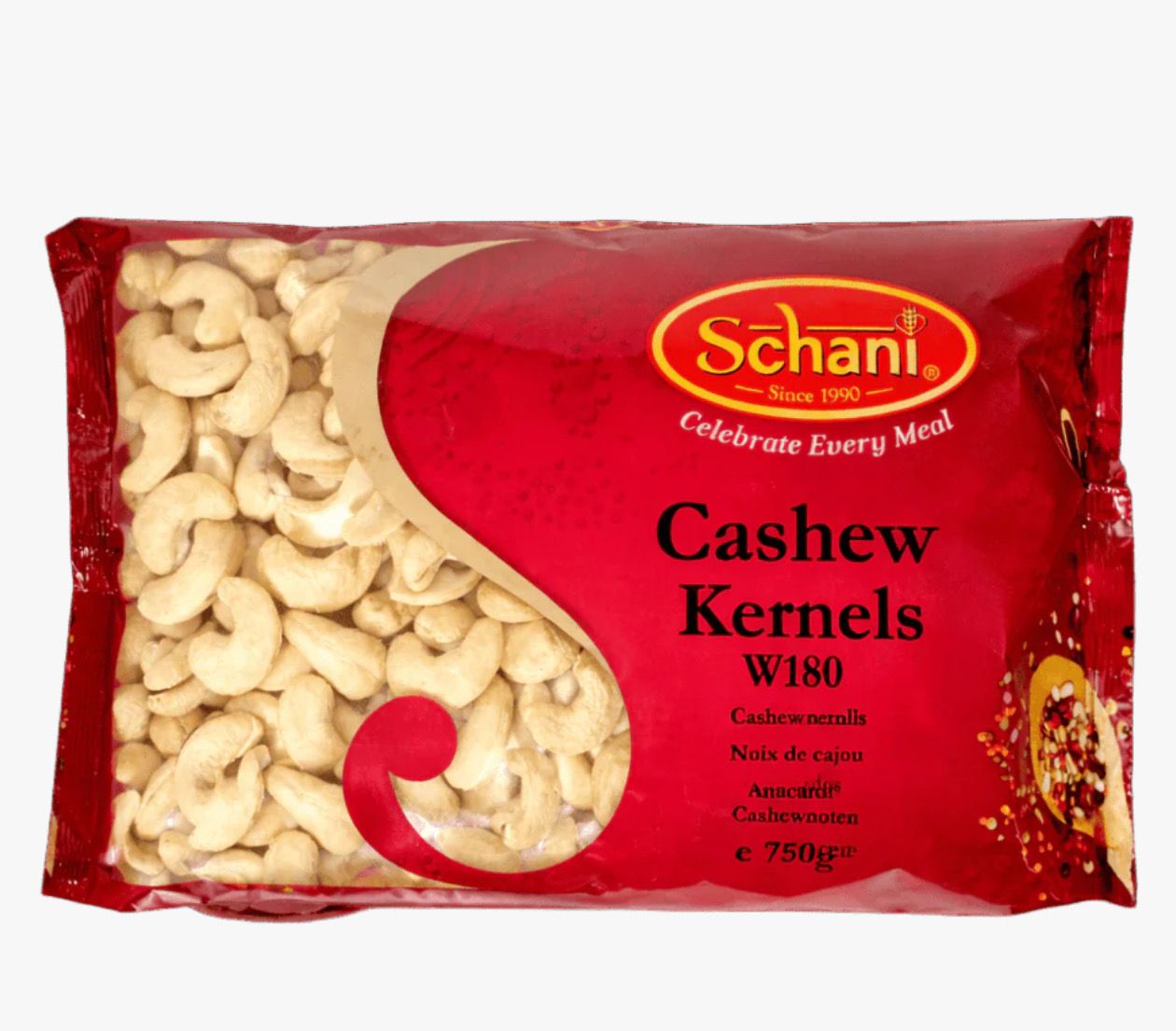 Schani Cashew Kernels W180 750g