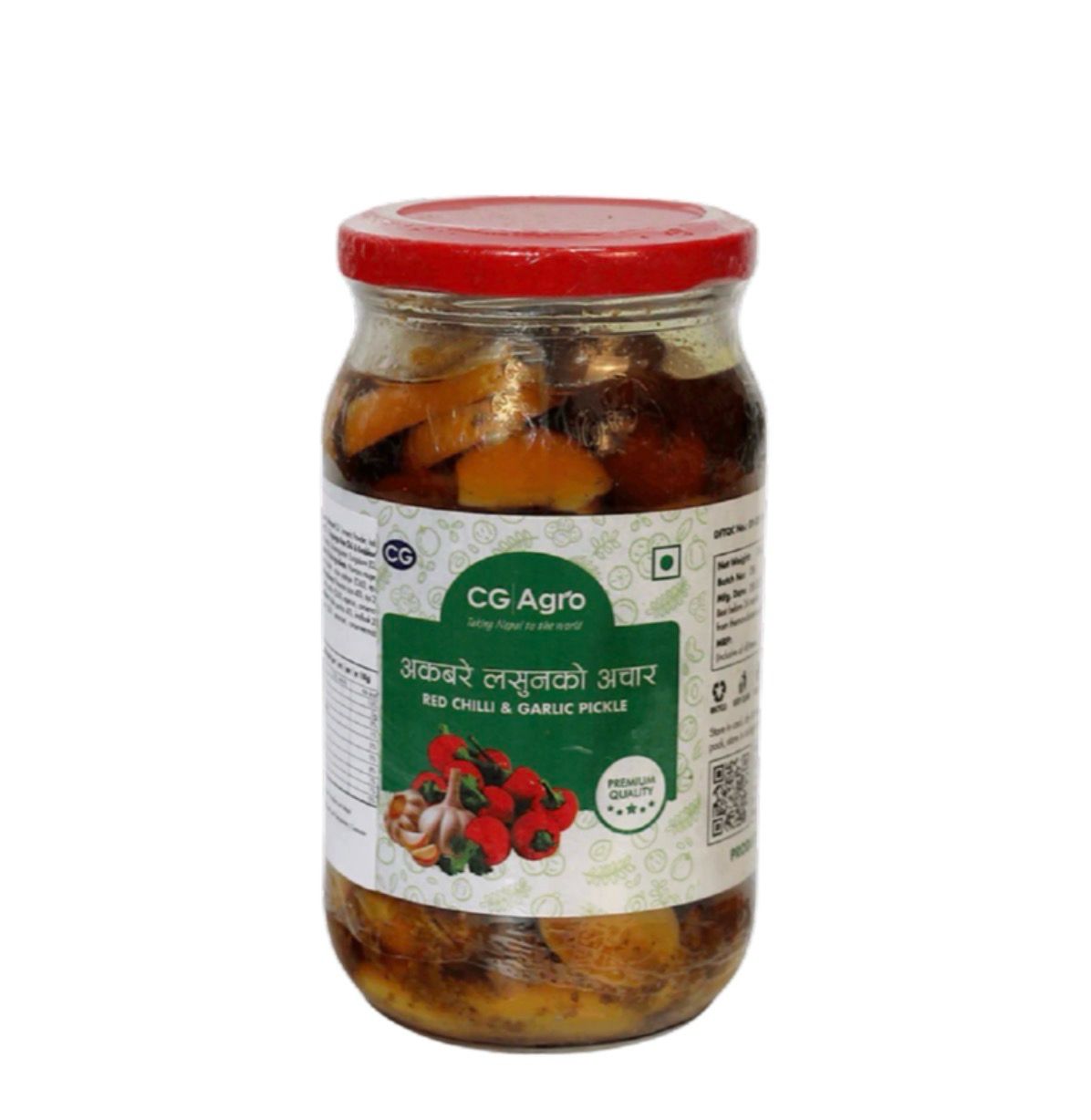 Cg Agro Akabare Red Chilli And Garlic Pickle 380g