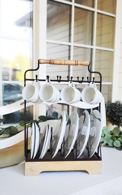 Farmhouse Dish Display Organizer