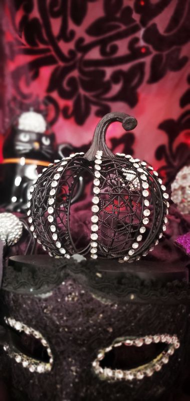 Jewel Adorned Cobweb Pumpkin