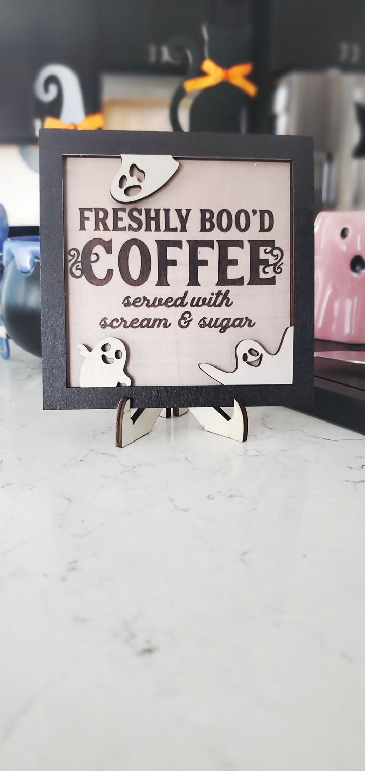 Ghost Freshly Boo&#39;d Coffee Sign