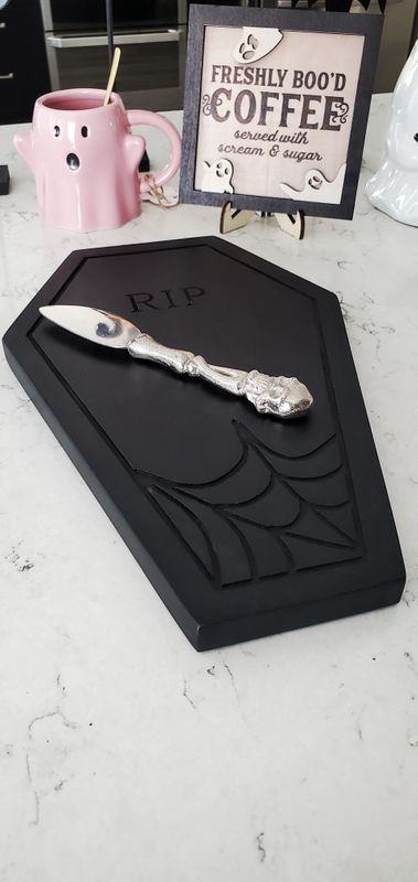 Gothic RIP Coffin Serving Board