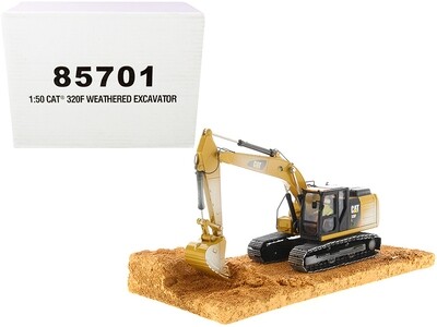 CAT Caterpillar 320F Weathered Tracked Excavator with Operator "Weathered Series" 1/50 Diecast Model by Diecast Masters