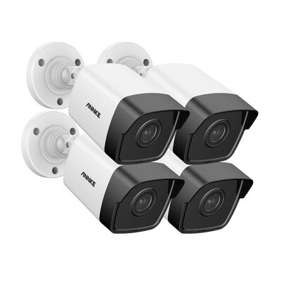 4PCS 5MP Outdoor PoE IP CCTV Cameras with Audio in 100ft 30M IR Night Vision Indoor Surveillance Security Camera Kit