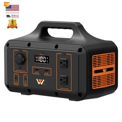 1000WH Powerstation Portable Power Station, 110V/220V AC Outlet Portable Solar Generator PD Energy Storage Power Supply