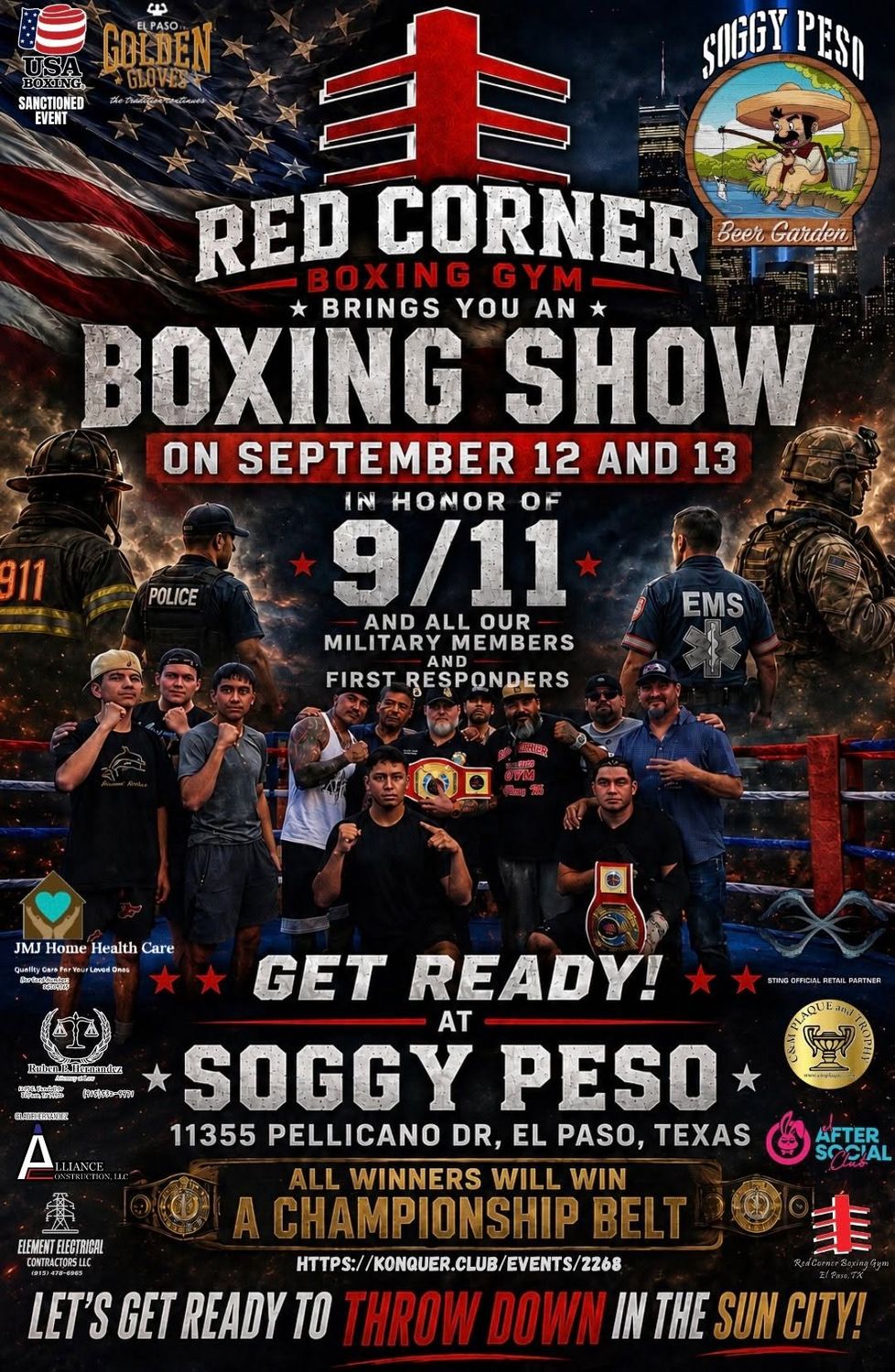 Honor In The Ring; A Boxing Classic - RESERVED TABLE